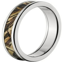 Полу-круг титаниумски прстен со realtree ma camo inlay
