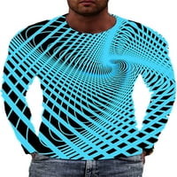 Ниуер Машки Маици 3д Дигитален Принт Маица Врвови На Вратот На Екипажот Обична Фит Блуза Пуловер Со Долги Ракави Црвена 2хл