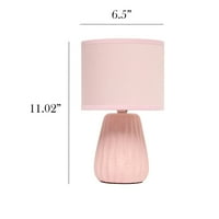 Едноставни Дизајни 11.02 Мини Керамичка Пастелна Акцентна Столна Ламба Со Соодветна Сенка Светло Розова