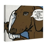 Пистата авенија животни wallидни уметности платно отпечатоци 'Робин Дахшунстајн' кучиња и кутриња - кафеава, бела