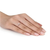 Miabella accentенски дијамантски акцент роза родиум позлатен сребрен пресврт на отворено ветување прстен