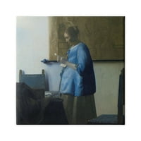Stuple Industries Woman Woman што чита писмо Јоханес Вермеер Класично сликарство галерија за сликање завиткано платно печатење