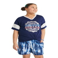 Правда девојки јазол фудбалска маица, големини xs -xl плус
