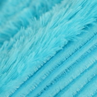Уникатни поволни цени бушаво крзно со крзно декоративно ќебето небо сино