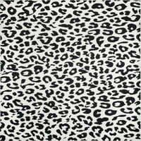 килим за печатење на леопард, 4 '6', темно сива боја