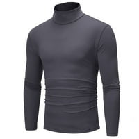 маици машки зимски топла висока јака мода термална долна облека мажи основна обична маица блуза пуловер долг ракав врвот