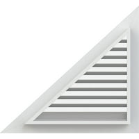 Ekena Millwork 32 W 1 4 H десен триаголник Gable vint - Функционален терен на десната страна, PVC Gable отвор со 1 4 рамка за