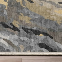 Добро ткаени апстрактни дини модерни ретро мермерни рамни ткаени сиви злато 5'3 7'3 килим на област