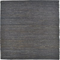 Kno природно рачно изработено килим, цврста боја, полноќно сино кафеава, 8ft 11ft
